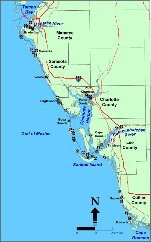 Map of Southwest Florida Destination Wedding Locations